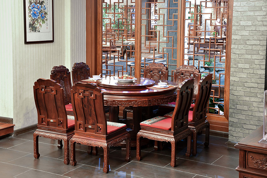 福禄寿系列-福禄寿圆台（红酸枝）