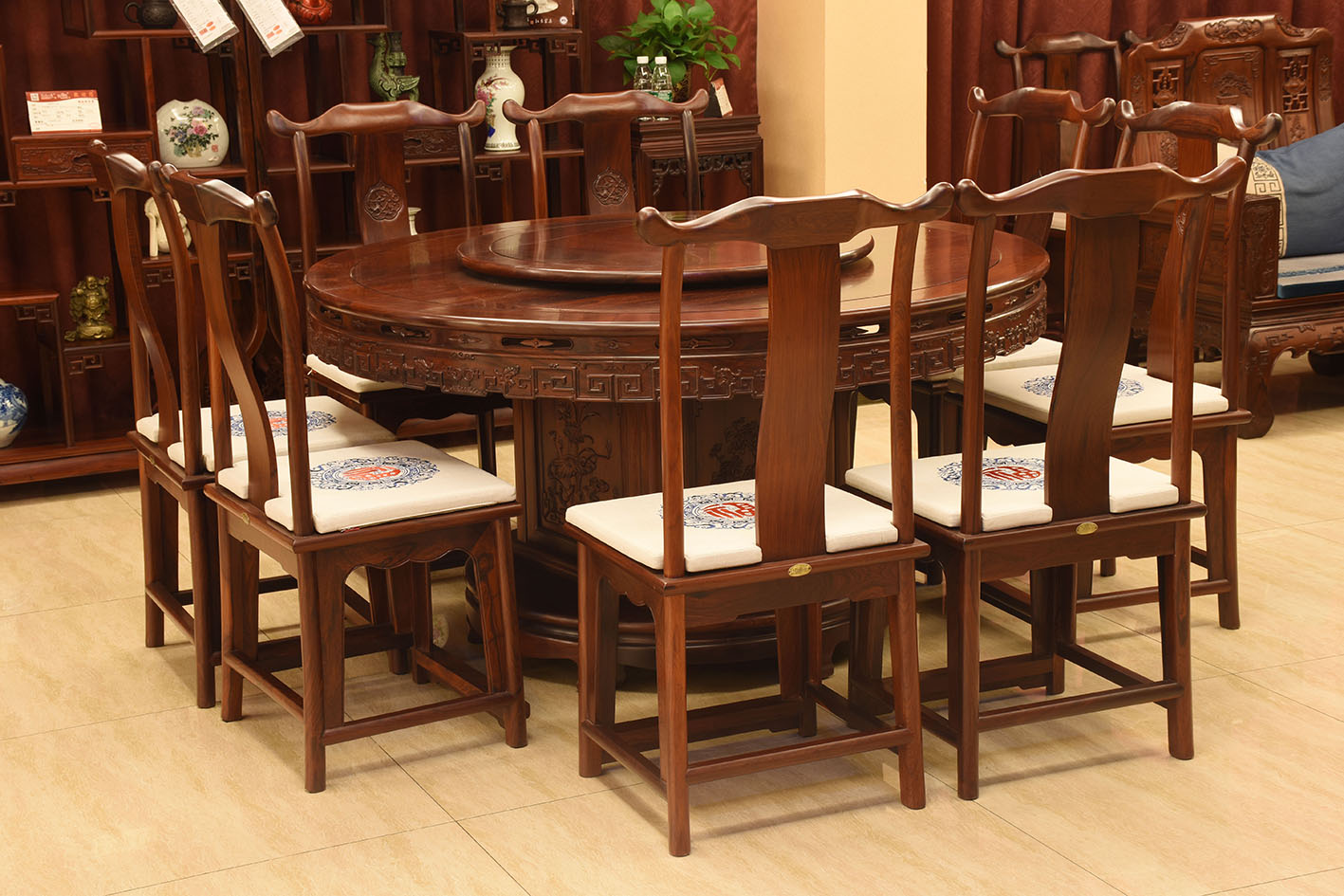 经典系列-草龙圆台（红酸枝）